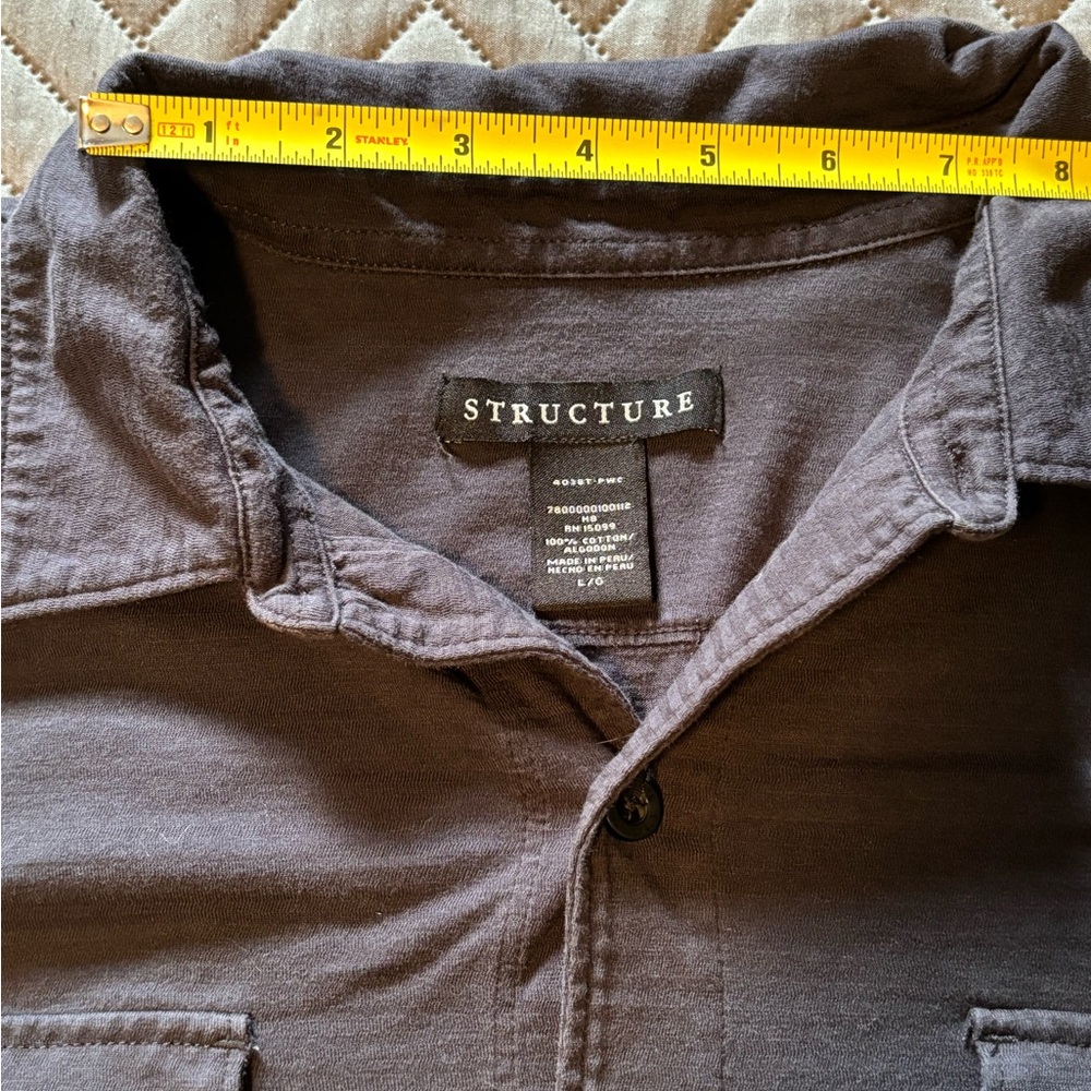 Vtg Structure Button Down Black Long Sleeves Shir… - image 5